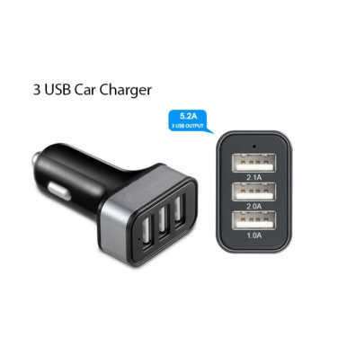 Logo trade mainostuote kuva: Autolaturi 3 USB-portilla